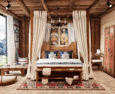 Enscape民宿卧室场景SketchUp草图大师模型下载2134