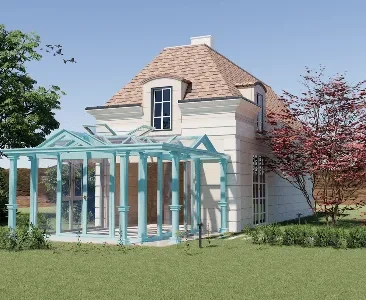 Enscape阳光房场景SketchUp草图大师模型下载2136