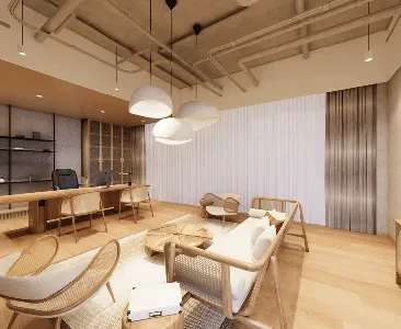 Enscape侘寂风办公室场景SketchUp草图大师模型下载2144