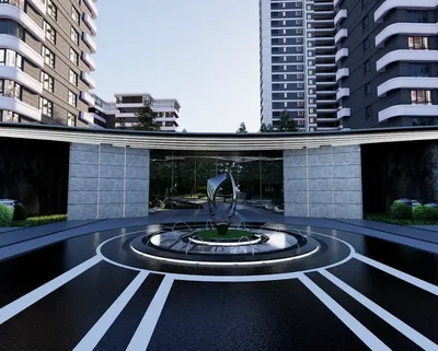 小区大门场景SketchUp草图大师模型下载ID48477