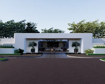 小区大门场景SketchUp草图大师模型下载ID48482