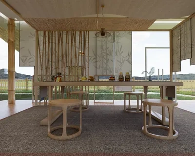 民宿茶社场景SketchUp草图大师模型下载ID52325