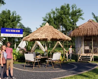 茅草屋场景SketchUp草图大师模型下载ID54029