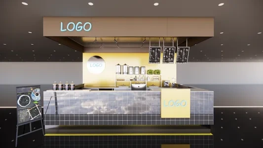 Enscape奶茶甜品店场景SketchUp草图大师模型下载1174