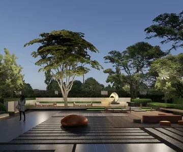 Enscape小区景观场景SketchUp草图大师模型下载1577