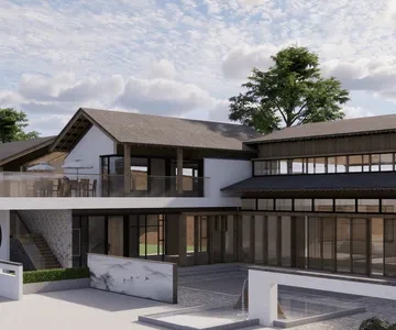 Enscape民宿自建房场景SketchUp草图大师模型下载1586