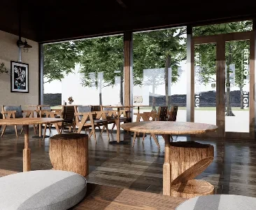 Enscape侘寂餐饮店场景SketchUp草图大师模型下载2152