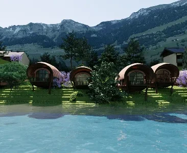 Enscape东南亚民宿场景SketchUp草图大师模型下载2170