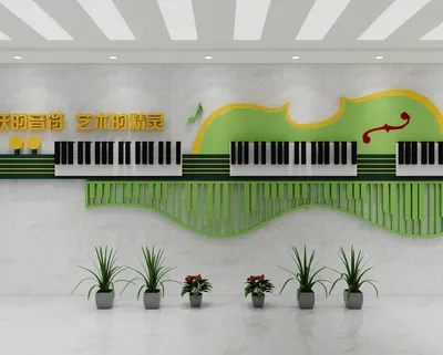 图书馆阅读室走廊文化墙场景SketchUp草图大师模型下载ID54925