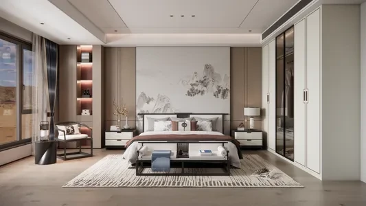 Enscape卧室场景SketchUp草图大师模型下载1224