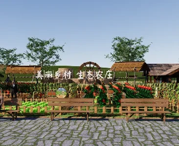 Enscape农场菜园场景SketchUp草图大师模型下载2183
