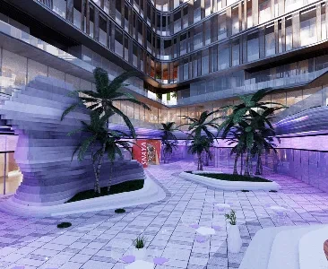 Enscape商业街内景场景SketchUp草图大师模型下载2205