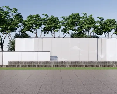 Enscape穿孔板景墙场景SketchUp草图大师模型下载ID40462
