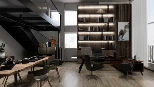 Enscape办公空间场景SketchUp草图大师模型下载1233