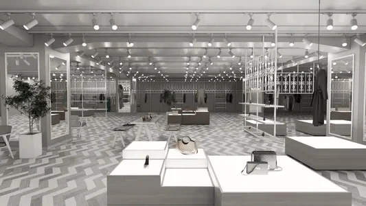 Enscape服装鞋包店场景SketchUp草图大师模型下载1253