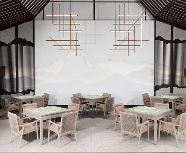 Enscape棋牌室场景SketchUp草图大师模型下载2228