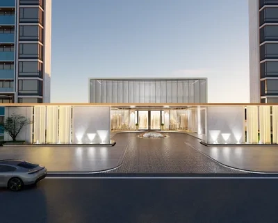 Enscape小区大门场景SketchUp草图大师模型下载ID48462