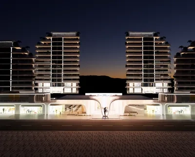 Enscape商业街场景SketchUp草图大师模型下载ID48463