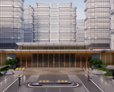 Enscape小区大门场景SketchUp草图大师模型下载ID48475