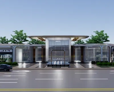 Enscape小区大门场景SketchUp草图大师模型下载ID48483