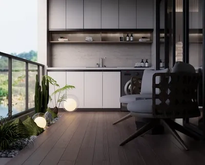 Enscape阳台场景SketchUp草图大师模型下载ID52265