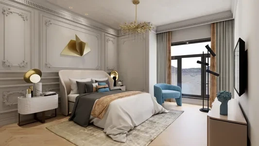Enscape中古风卧室场景SketchUp草图大师模型下载1267