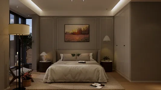 Enscape中古风卧室场景SketchUp草图大师模型下载1270