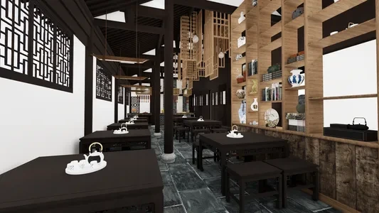 Enscape茶楼场景SketchUp草图大师模型下载1271