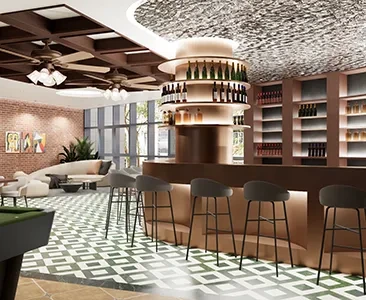 Enscape音乐餐厅酒吧场景SketchUp草图大师模型下载1736