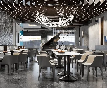 Enscape西餐厅场景SketchUp草图大师模型下载2250