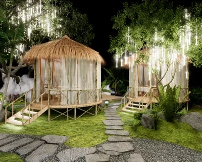 Enscape茅草屋场景SketchUp草图大师模型下载ID54027