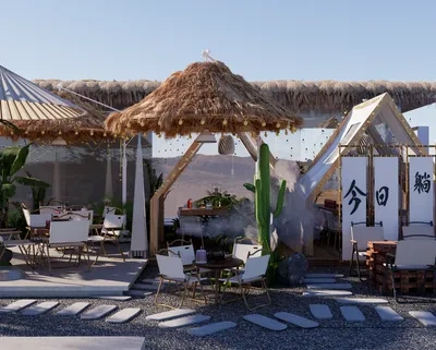 Enscape茅草屋场景SketchUp草图大师模型下载ID54028