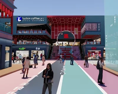 Enscape商业中心场景SketchUp草图大师模型下载ID56282