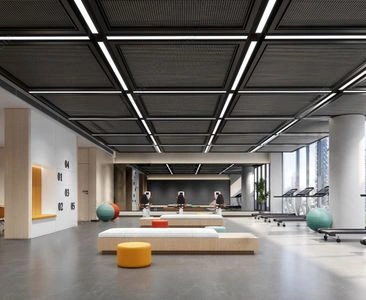 现代健身房场景SketchUp草图大师模型下载ID93823