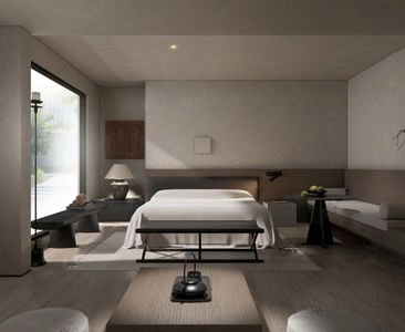 现代酒店客房场景SketchUp草图大师模型下载ID93832