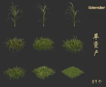 blender野草资产库景观植物花卉3D模型002