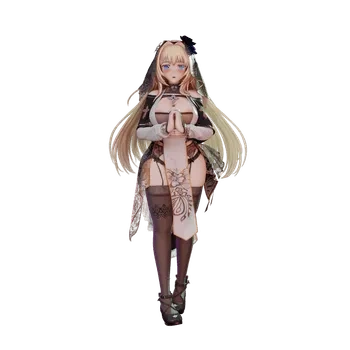 blender卡通女性角色3D模型小女孩ID62203修女