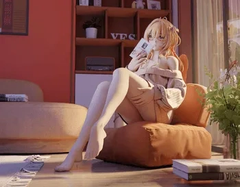 blender卡通女性角色3D模型小女孩ID62206卧室女孩