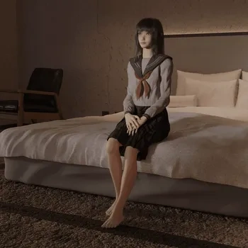 blender角色模型资产ID1817卧室少女