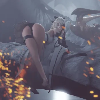 blender角色模型资产ID1819少女怪兽