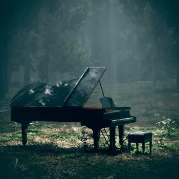 CG场景blender模型资产ID60503户外森林与钢琴模型