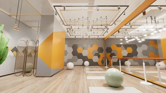 Enscape瑜伽舞蹈教室场景SketchUp草图大师模型下载1294