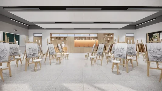 Enscape素描教室场景SketchUp草图大师模型下载1295