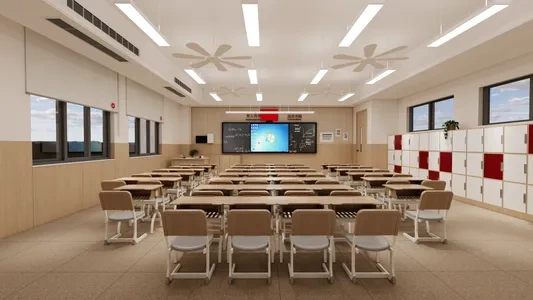 Enscape教室场景SketchUp草图大师模型下载1304