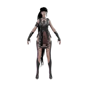 blender卡通女性角色3D模型小女孩ID62222黑忍者