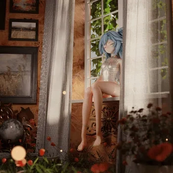 blender卡通女性角色3D模型小女孩ID62225窗边女孩