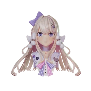 blender卡通女性角色3D模型小女孩ID62231卡通头部