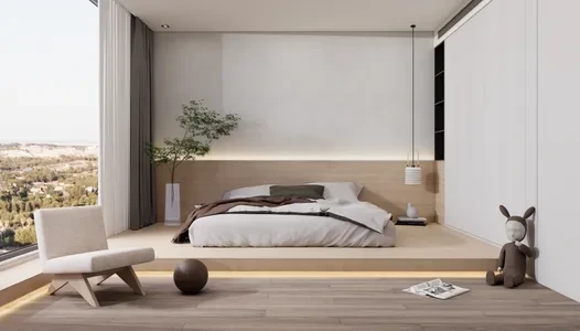 Enscape侘寂风卧室场景SketchUp草图大师模型下载1470