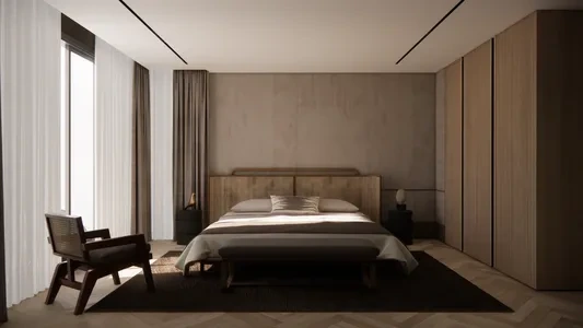 Enscape侘寂风卧室场景SketchUp草图大师模型下载1472