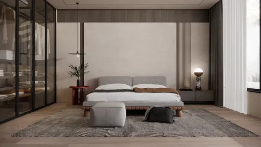 Enscape侘寂风卧室场景SketchUp草图大师模型下载1473